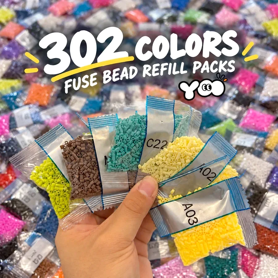 302 colours of fuse bead refill packs